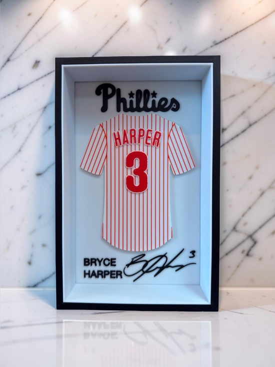 Generic Other - Bryce Harper Jersey Display | Phillies Gift | Baseball Wall Decor